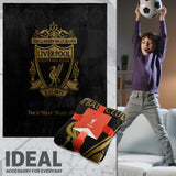 Liverpool F.C. Fleece Bed Blanket Soft Bed Throw 125 x 150cm Liverpool Gifts (Black)