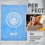 Manchester City F.C. Fleece Bed Blanket Soft Bed Throw 125 x 150cm Gifts for Him