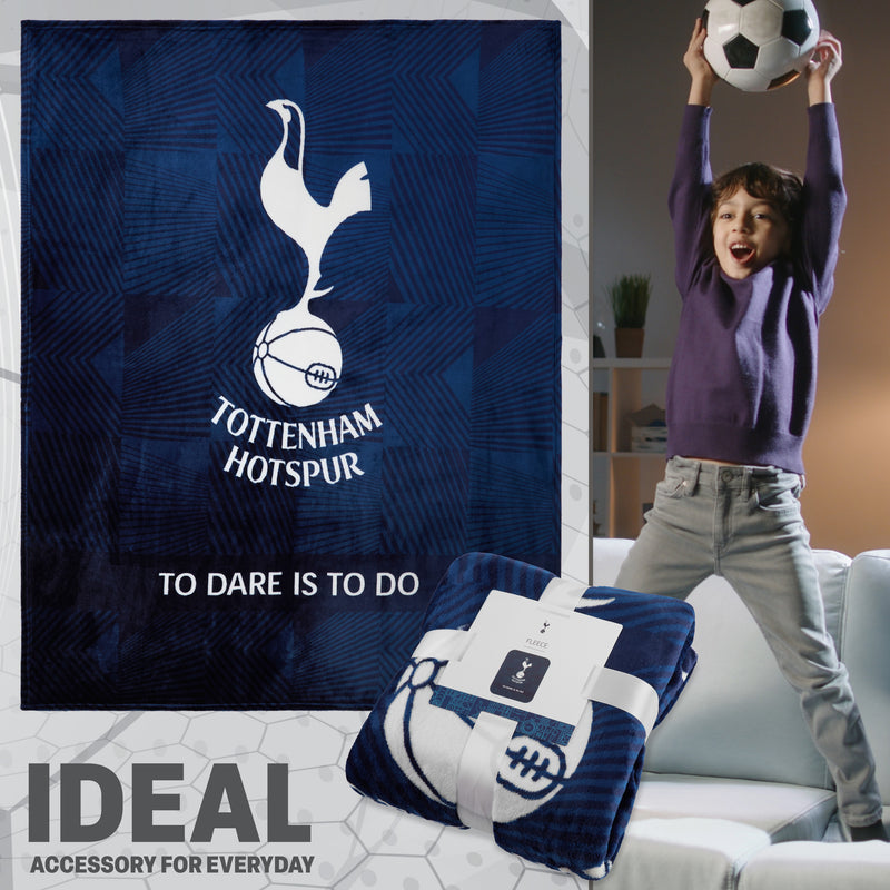 Tottenham Hotspur F.C. Fleece Bed Blanket Soft Bed Throw 125 x 150cm Spurs Gifts