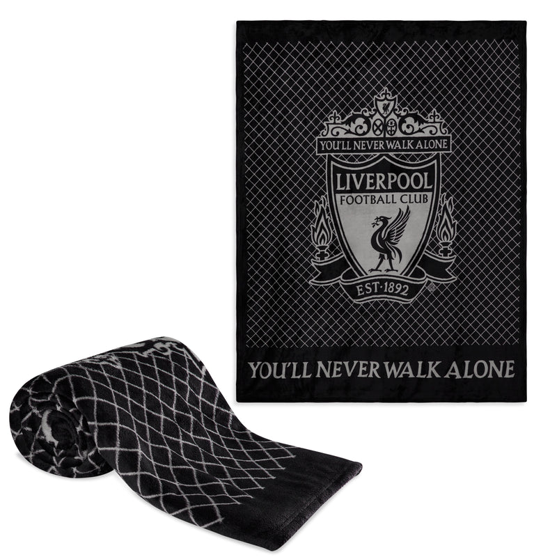 Liverpool F.C. Fleece Blanket Throw - Black