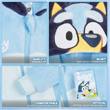 Bluey Boys Fleece Onesie with Hood, Cosy Loungewear - Gifts for Boys