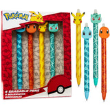 Pokemon Pens Set of 4 Erasable Pens Pikachu School Supplies Stationery Set Ballpoint Pens with Blue Ink Anime Gifts for Kids - Get Trend