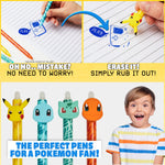 Pokemon Pens Set of 4 Erasable Pens Pikachu School Supplies Stationery Set Ballpoint Pens with Blue Ink Anime Gifts for Kids - Get Trend