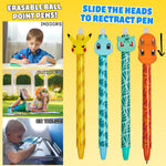 Pokemon Pens Set of 4 Erasable Pens Pikachu School Supplies Stationery Set Ballpoint Pens with Blue Ink Anime Gifts for Kids - Get Trend