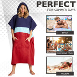 CityComfort Beach Towel with Hood for Adults Teens Surf Poncho Absorbent Cotton Soft