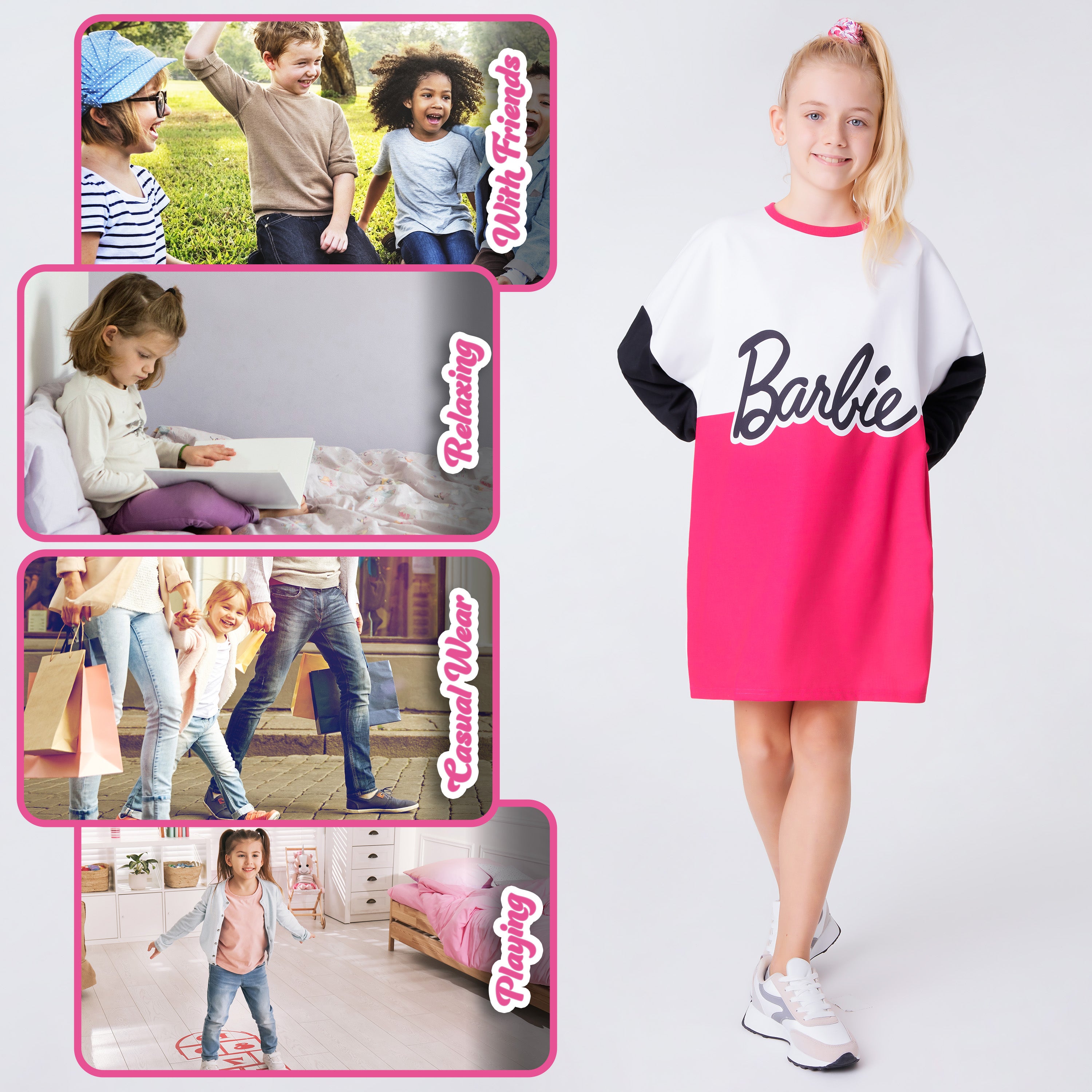 Barbie Sweatshirt Dress - Barbie Sweater Dress for Girls - Get Trend