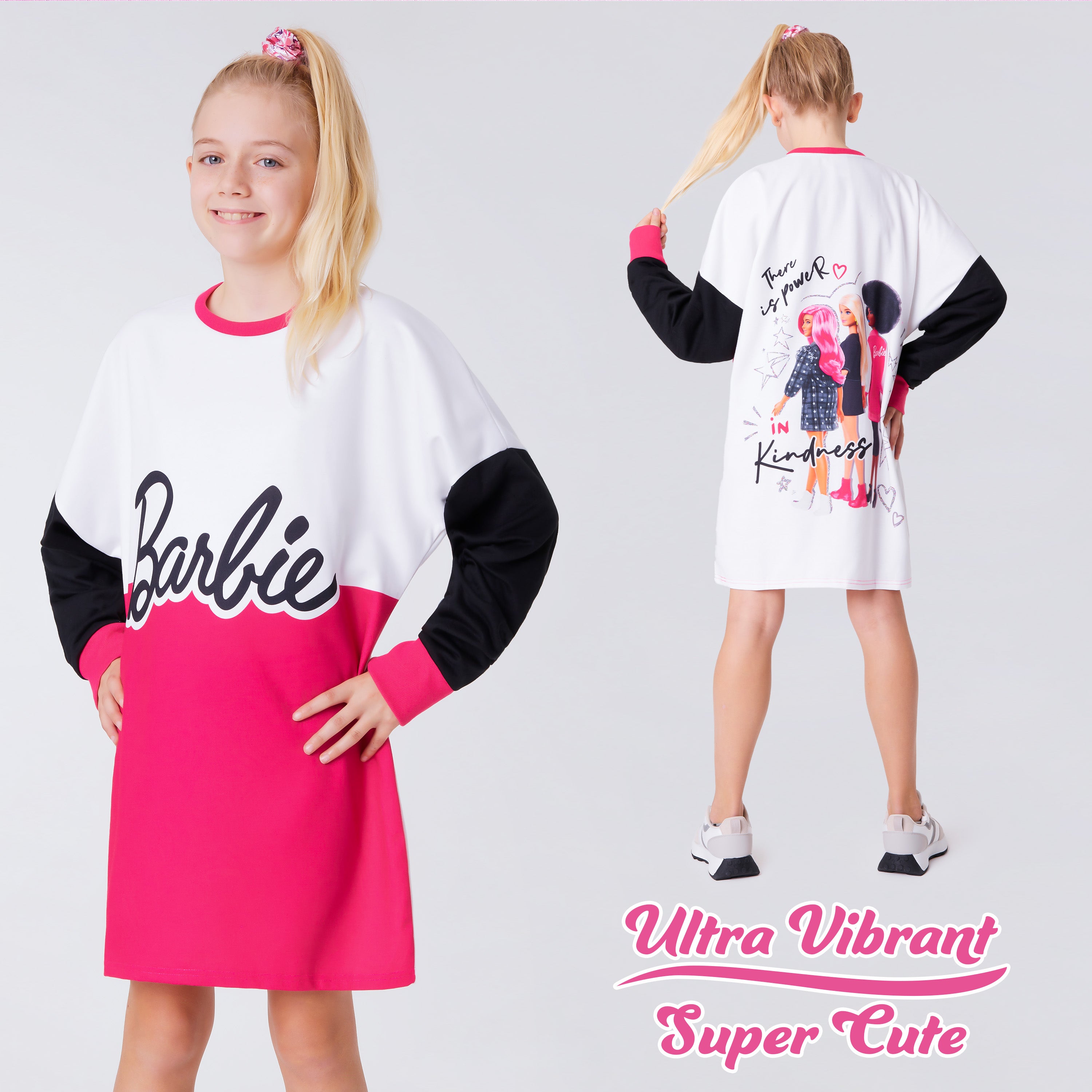 Barbie Sweatshirt Dress - Barbie Sweater Dress for Girls - Get Trend