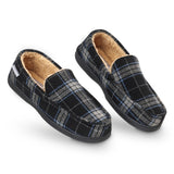 DUNLOP Moccasins Slippers Men Loafers Faux Fur Slippers Rubber Sole Memory Foam