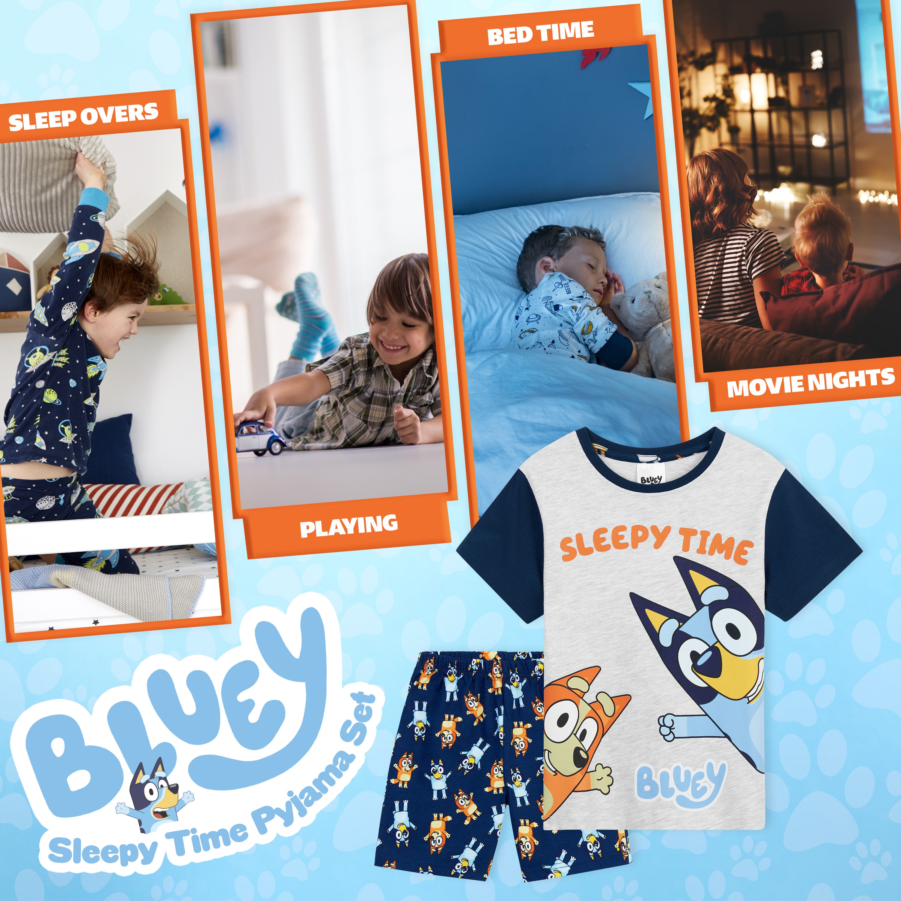 Bluey Pyjamas for Kids, Boys PJs 2 Piece Nightwear T-Shirt & Shorts - Get Trend