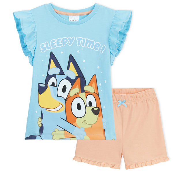 Bluey Pyjamas for Girls and Boys  - 2 Piece Nightwear T-Shirt  & Shorts Set