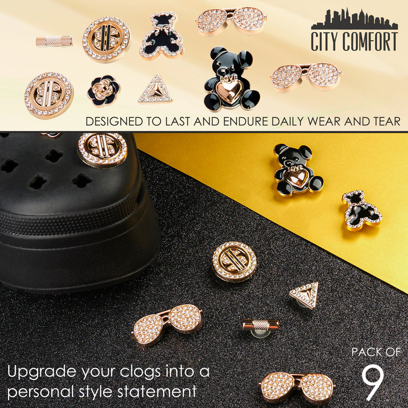 CityComfort Clog Charms, Mixed Shoe Decoration Charms - Gold - Get Trend