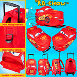 Disney Cars Suitcase Kids Trolley Backpack Wheeled Travel Bag 42 x 30cm
