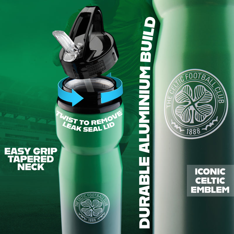 Celtic F.C. Water Bottle with Straw - Metal Water Bottle for Football Fans - Get Trend