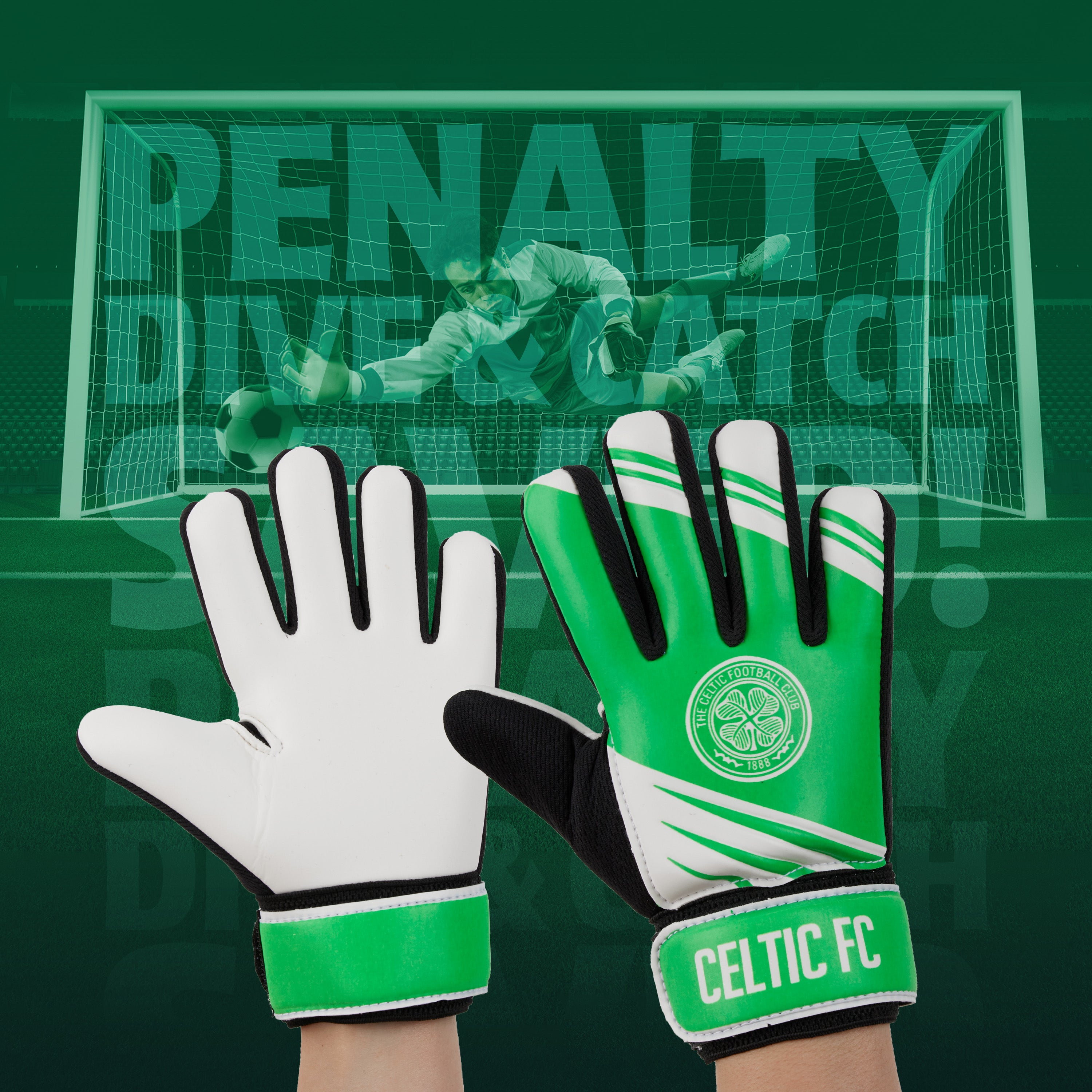 Celtic F.C. Goalkeeper Gloves for Kids Teenagers - Size 5 - Get Trend