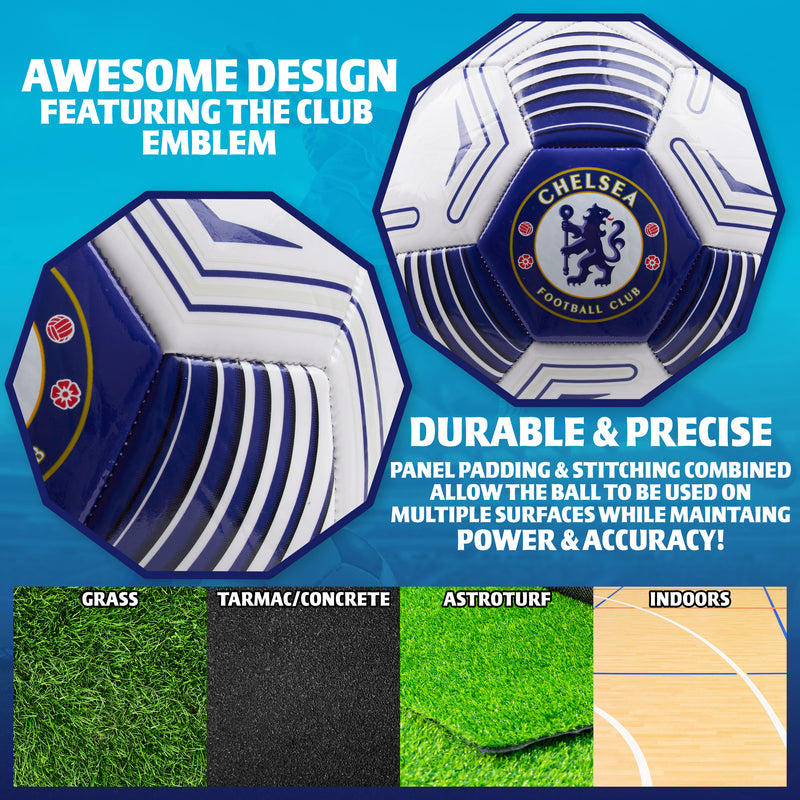 Chelsea F.C. Football Soccer Ball for Adults & Teenagers - Size 5 - Get Trend