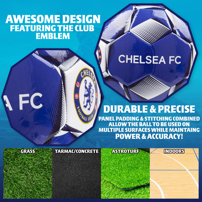 Chelsea F.C. Football Soccer Ball for Adults & Teenagers - Size 3 - Get Trend