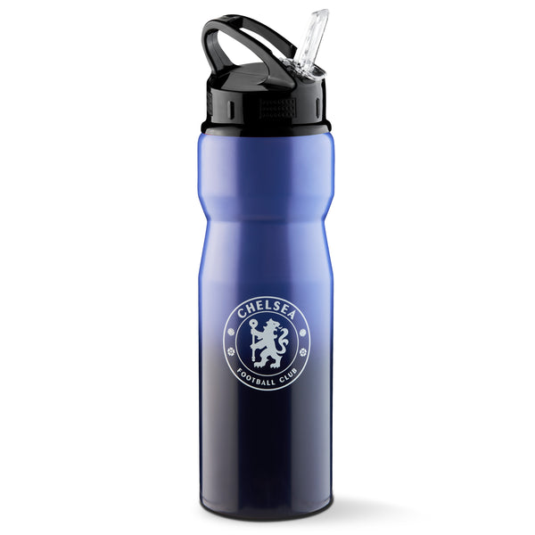 Chelsea FC Water Bottle with Straw - Metal Water Bottle for Football Fans