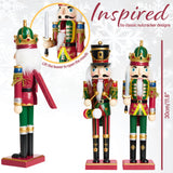 DECO EXPRESS Nutcracker Pack of 2 Wooden Nutcracker Soldier 30cm Festive Christmas Decoration Xmas Ornaments