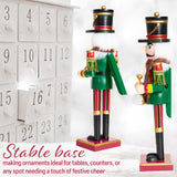 DECO EXPRESS Nutcracker Pack of 2 Wooden Nutcracker Soldier 30cm Festive Christmas Decoration Xmas Ornaments