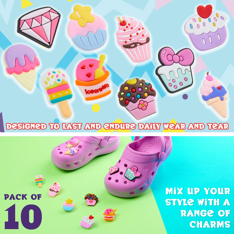 CityComfort Clog Charms, Cute Shoe Decoration Charms Pack of 10 - MULTI - Get Trend