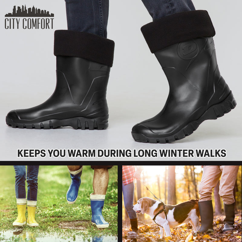 Boot Liner for Men and Teenagers - Warm Fleece Wellie Socks - Get Trend
