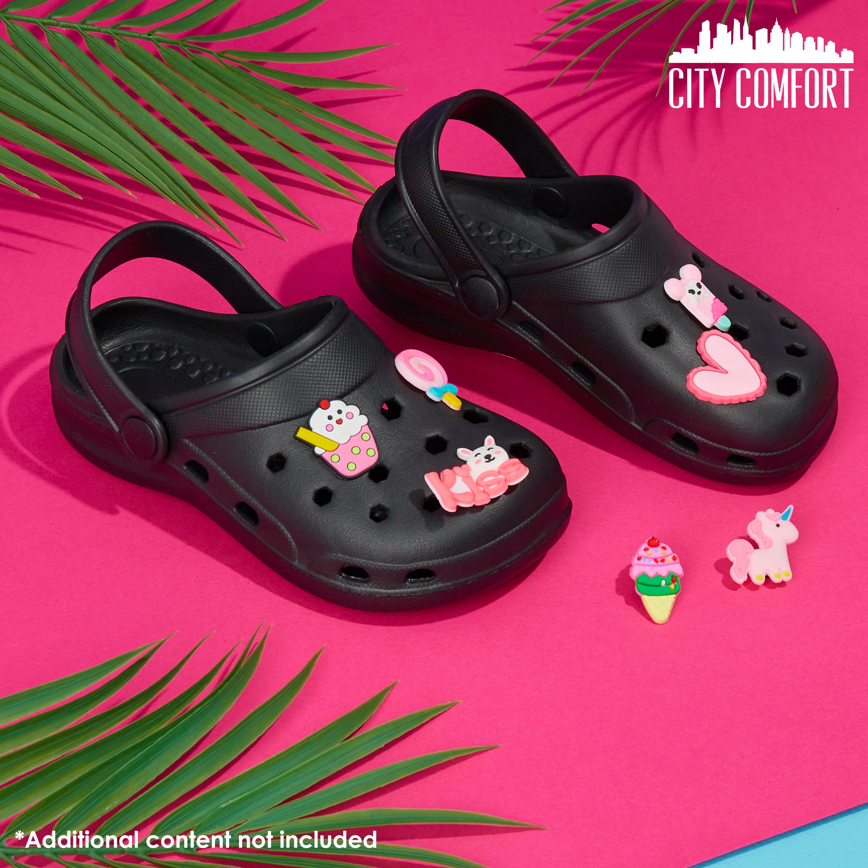 CityComfort Kids Clogs with Removable Charms, Beach Pool Shoes - Kids Gifts - Get Trend