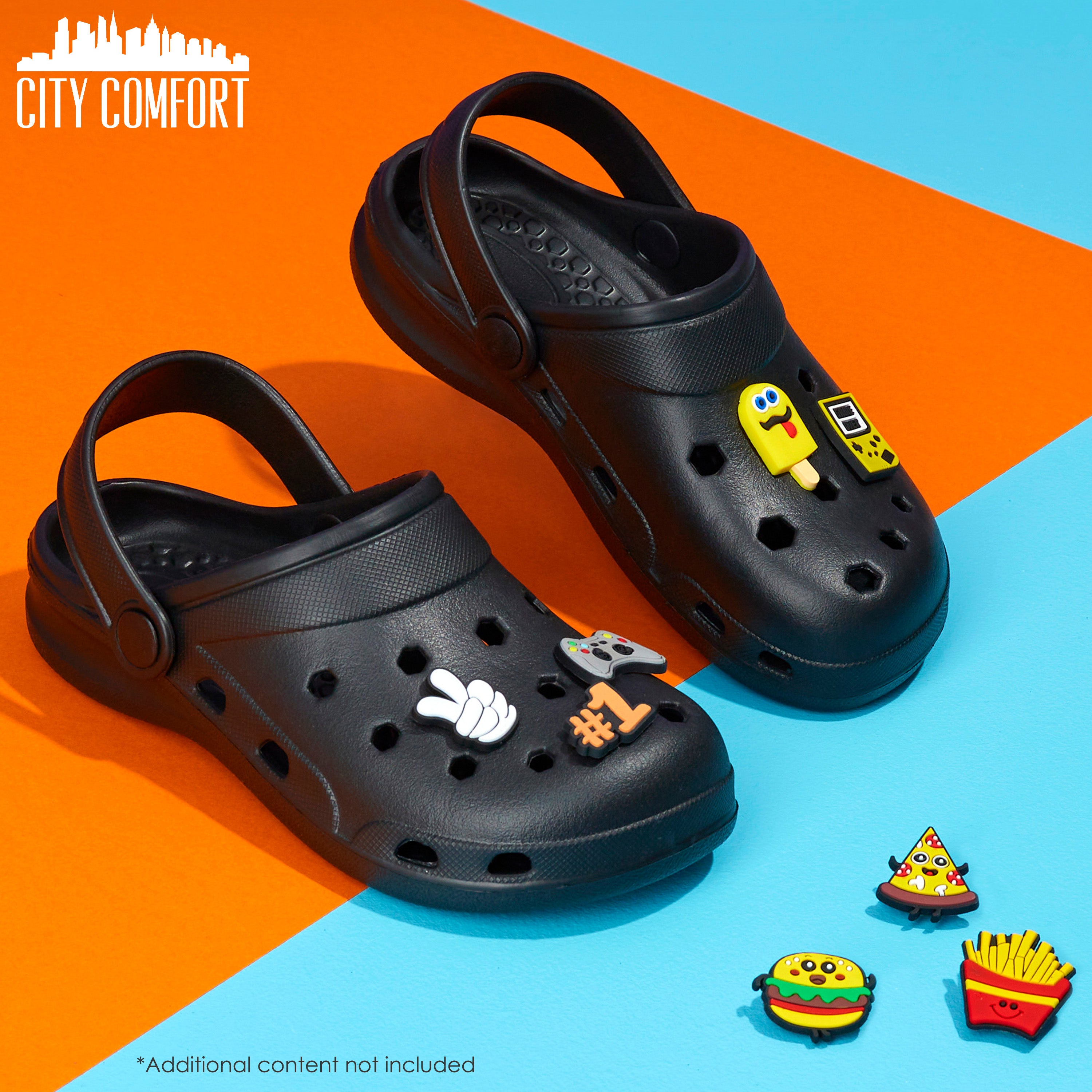 CityComfort Kids Clogs with Removable Charms, Beach Pool Shoes - Kids Gifts - Get Trend