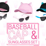 CityComfort Baseball Cap and Kids Sunglasses Set for Girls - Glitter Sun Hat and UV Protection Girls Sunglasses - Get Trend