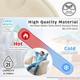 Long Hot Water Bottle 2L - Rubber Hot Water Bottle - Ivory - Get Trend