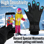 CityComfort Kids Skiing Gloves - Fleece Lined Touch Screen Gloves - Get Trend