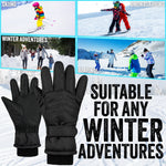 CityComfort Kids Skiing Gloves - Fleece Lined Touch Screen Gloves - Get Trend