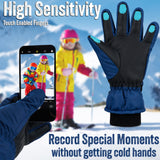 CityComfort Kids Skiing Gloves - Fleece Lined Touch Screen Gloves - Get Trend