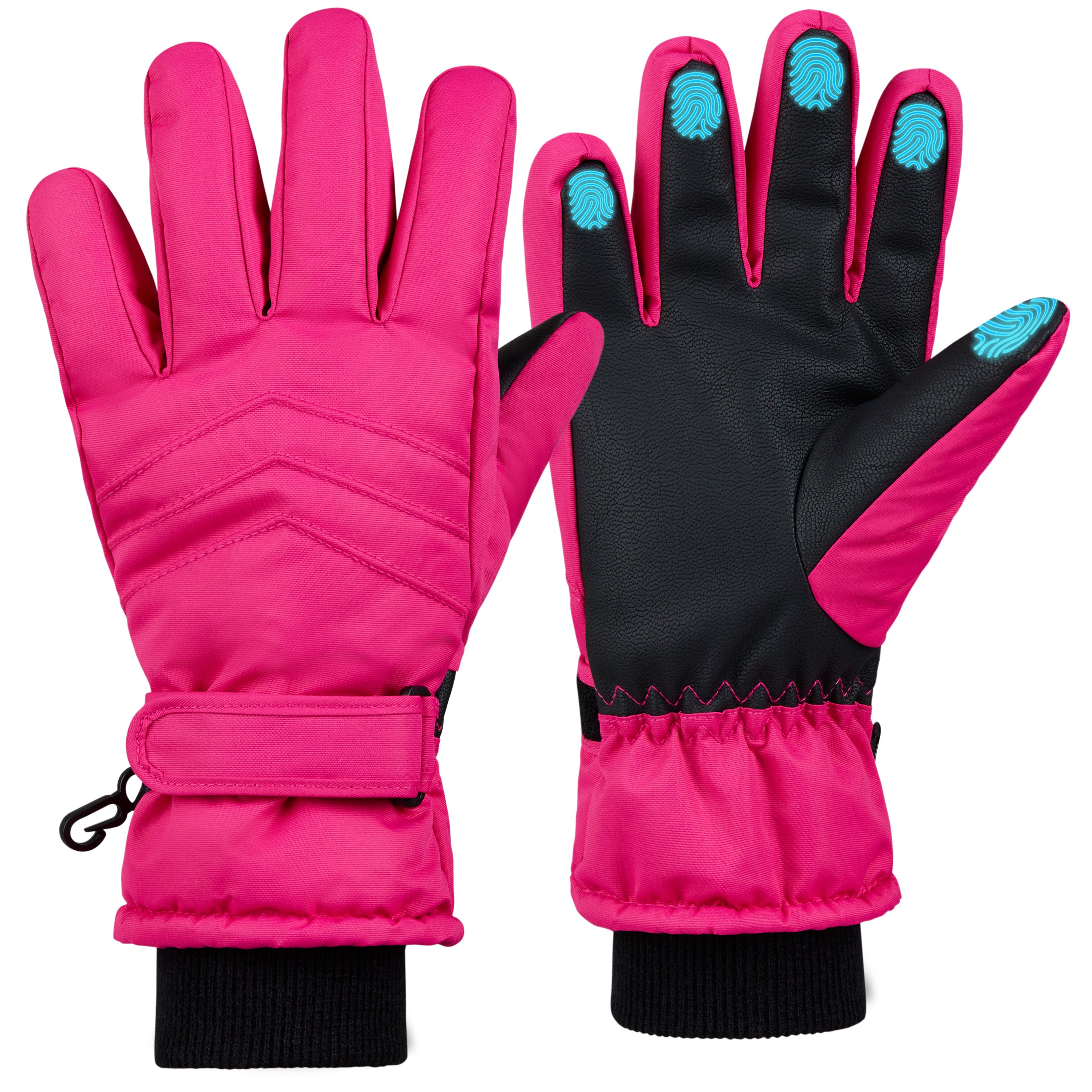 CityComfort Kids Skiing Gloves - Fleece Lined Touch Screen Gloves - Get Trend