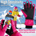 CityComfort Kids Skiing Gloves - Fleece Lined Touch Screen Gloves - Get Trend