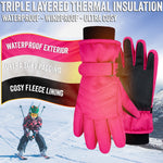 CityComfort Kids Skiing Gloves - Fleece Lined Touch Screen Gloves - Get Trend