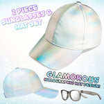 CityComfort Girls Cap and Sunglasses Set, Baseball Cap and UV Sunglasses - Silver - Get Trend