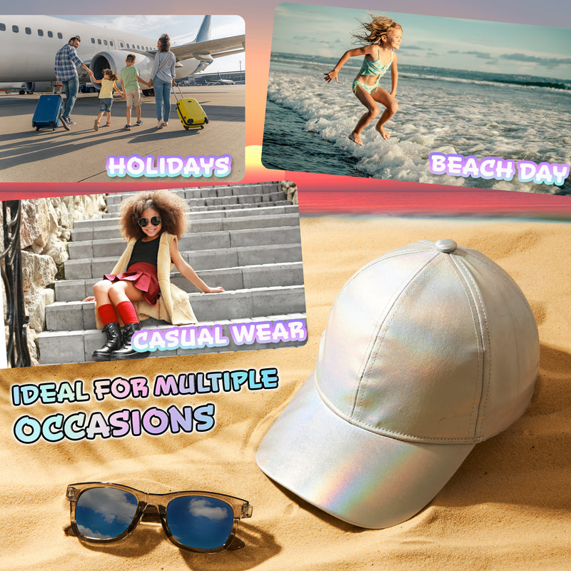 CityComfort Girls Cap and Sunglasses Set, Baseball Cap and UV Sunglasses - Silver - Get Trend
