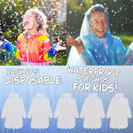 CityComfort Rain Poncho for Boys Teens Disposable Transparent Waterproof Ponchos Multipack for Festival Theme Park Emergency Raincoats - Get Trend
