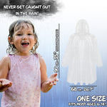 CityComfort Rain Poncho for Boys Teens Disposable Transparent Waterproof Ponchos Multipack for Festival Theme Park Emergency Raincoats - Get Trend