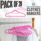 Deco Express Velvet Hangers, Space Saving Non Slip Coat Hangers for Clothes - 20 Pack