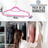 Deco Express Velvet Hangers, Space Saving Non Slip Coat Hangers for Clothes - 20 Pack