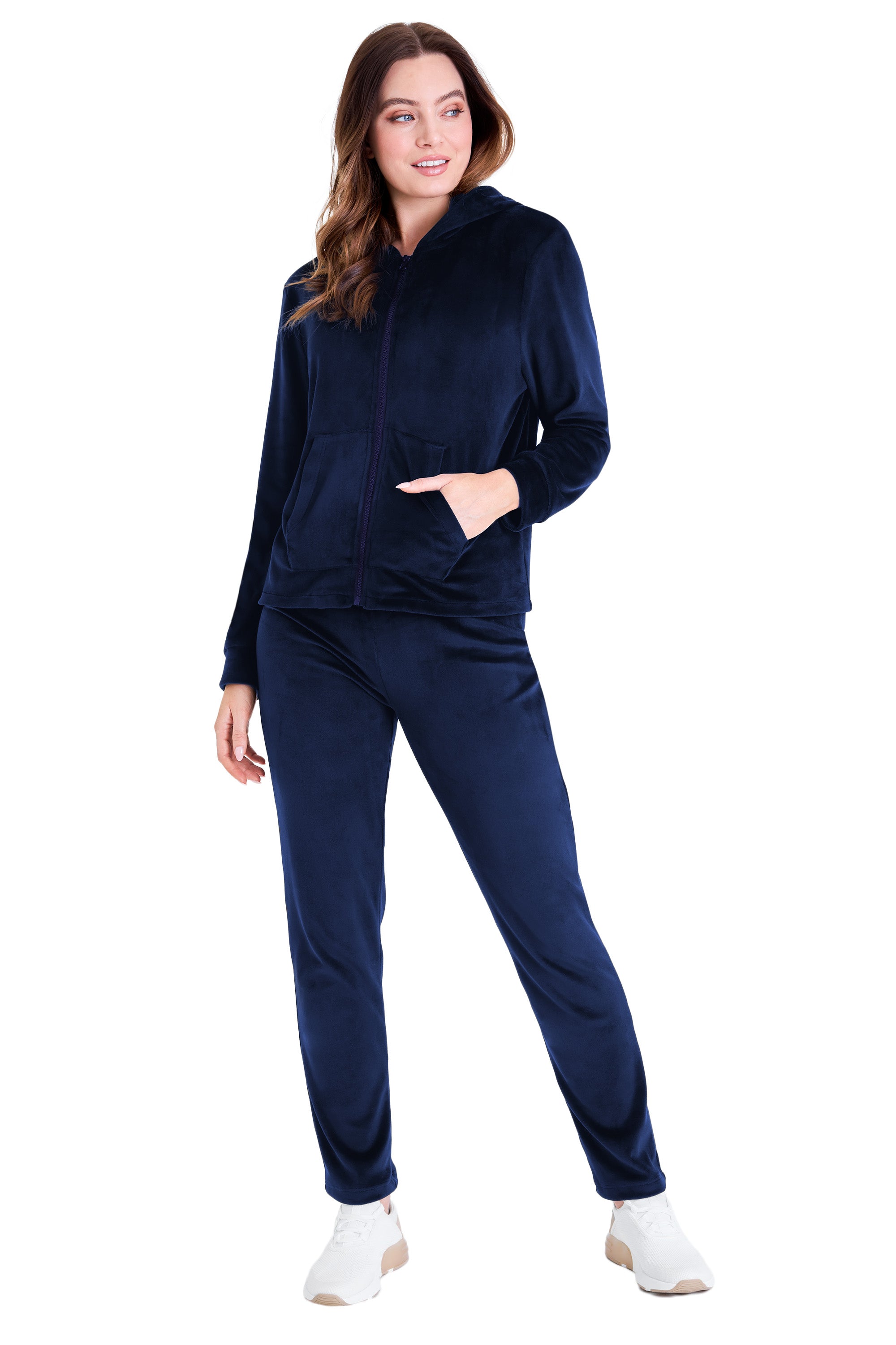 CityComfort Tracksuit Womens Full Set, 2 Piece Zip Up Velour Tracksuit - Get Trend