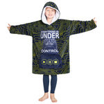 CityComfort Fleece Hoodie Blanket for Kids and Teenagers - Navy/Yellow - Get Trend