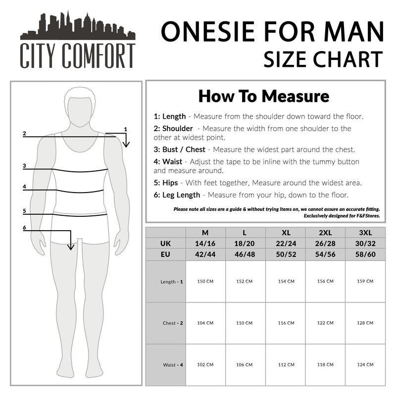 CityComfort Adult Onesie for Men & Teenagers