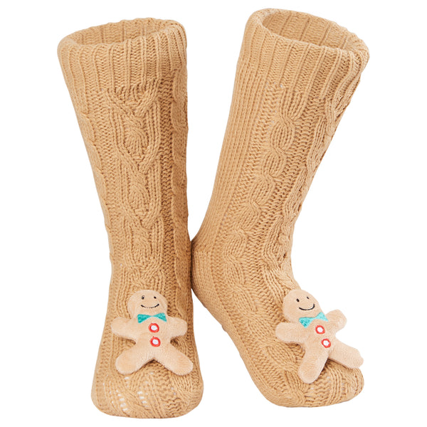 CityComfort Fluffy Christmas Socks for Women - Gingerbread - Get Trend