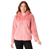 Womens Coat - Fluffy Zip Up Hooded Coat for Women - Get Trend