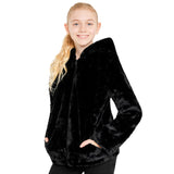 Girls Coat - Fluffy Hooded Zip Up Coat for Kids and Teenagers - Get Trend