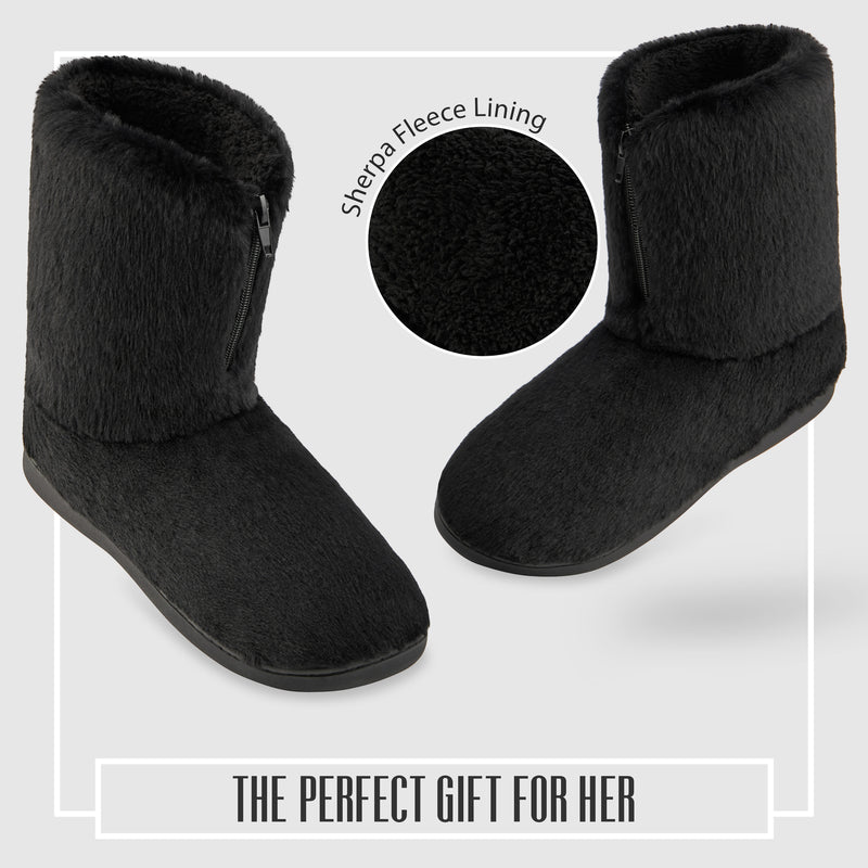 CityComfort Womens Slippers - Fluffy Boot Slippers - Get Trend