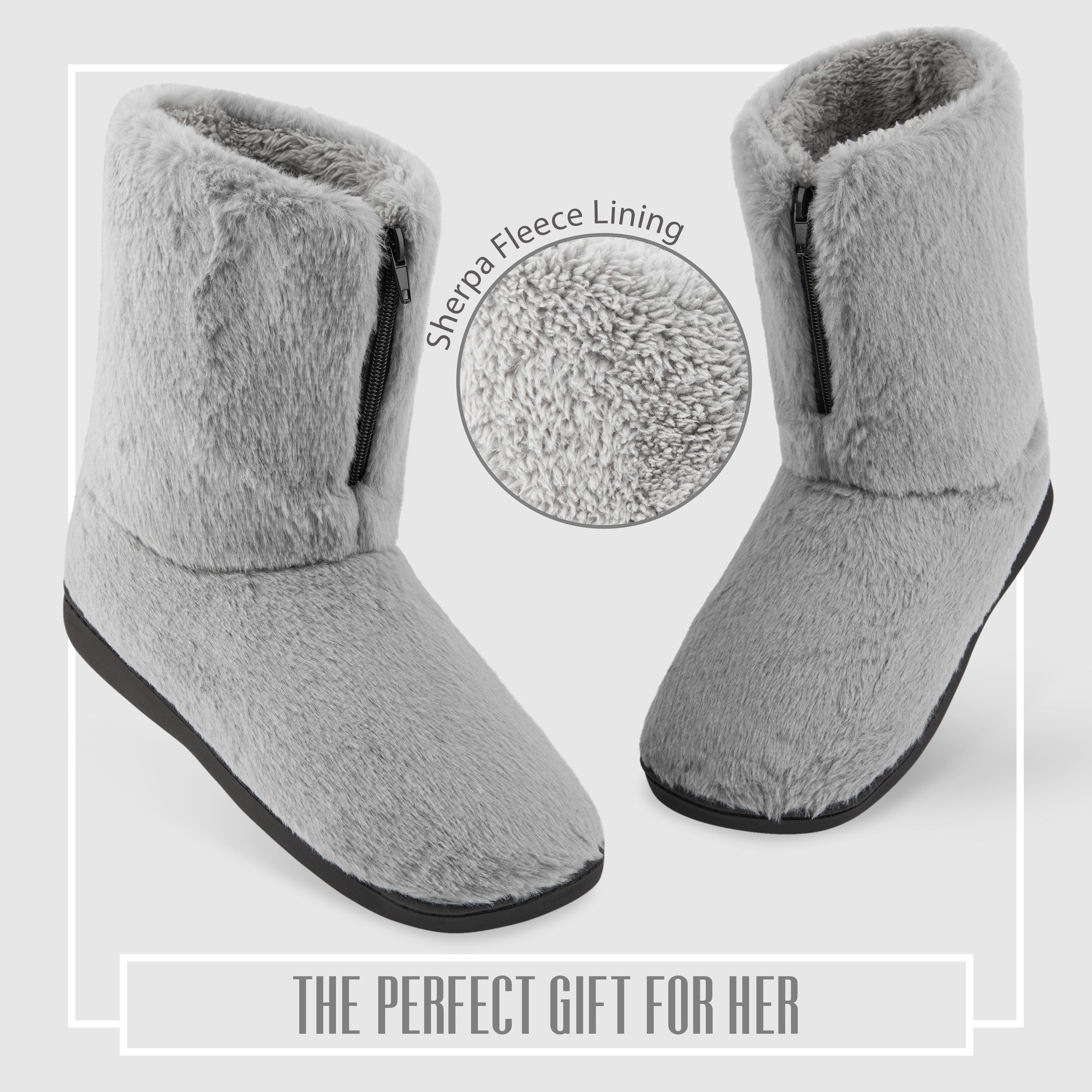 CityComfort Womens Slippers - Fluffy Boot Slippers - Get Trend