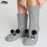 CityComfort Fluffy Socks for Women - GRAY PANDA - Get Trend